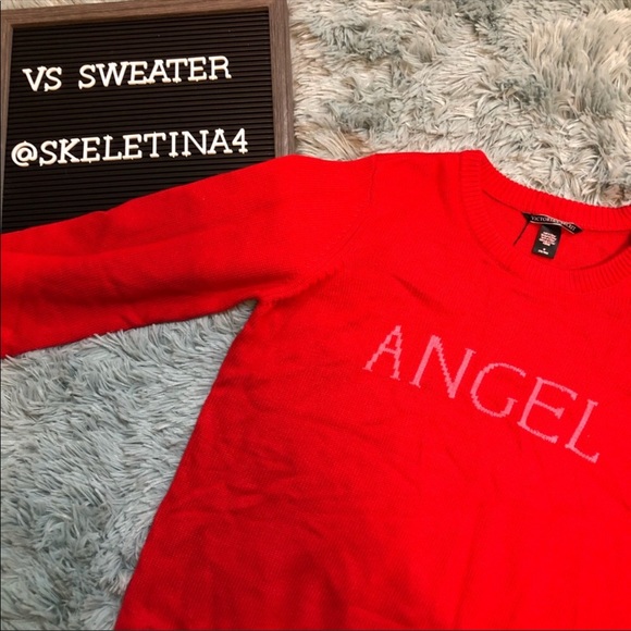 NWT Victoria’s Secret Angel Red Cashmere Sweater - Picture 3 of 6